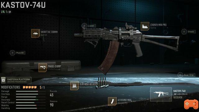 Kastov 74u Warzone 2 class, best accessories and assets