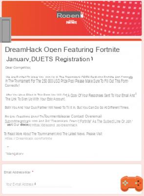 Registrazione al torneo Dreamhack Fortnite 2021