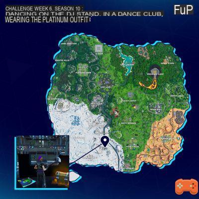 Fortnite: Dance on the DJ stand in a dance club wearing the platinum outfit, Dance Madness challenge, guide to achieve it