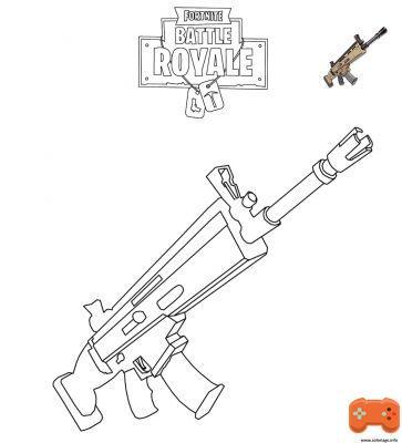 Coloring and drawing Fortnite: Weapons of the game
