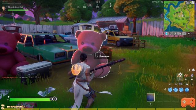 Fortnite: Carry giant pink teddy bear found at Risky Reels over 100m challenge from Midas