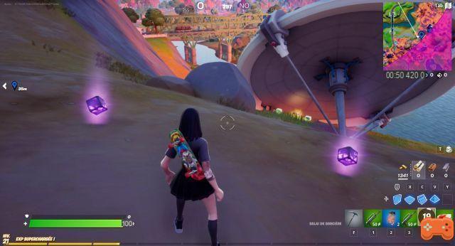 Use Shadow Fish or Shadow Stone and use Traverse for 3s in Fortnite for Queen Cube Challenges