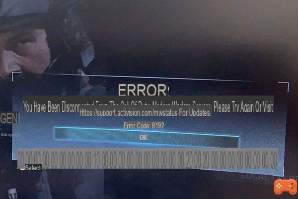Código de error 8192 en Call of Duty Modern Warfare y Warzone, servidores y problemas