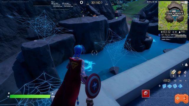 Bounce off Spiderman's rebounders 5 times without touching the ground, challenge Fortnite week 3 season 1 chapter 3