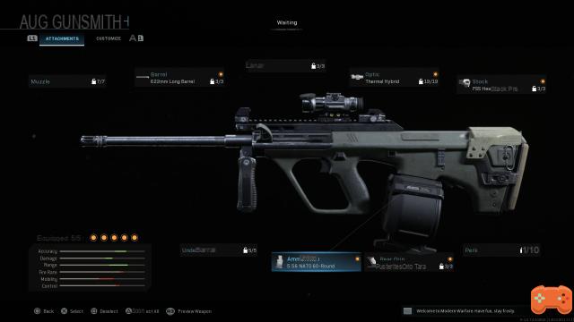 AUG class on Warzone, accessories, equipment and assets on Call of Duty: Black Ops Cold War