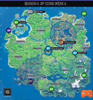 Fortnite: XP coins in week 4 season 4, where are their locations to gain experience?