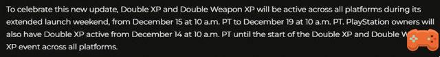 Weekend double XP MW2 date, when is it available?