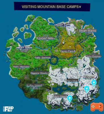 Fortnite: visita los campamentos base de montaña, ocho veces frente a los desafíos de Scratch