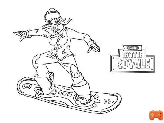 Colorear y dibujar Fortnite: Invierno y esquí
