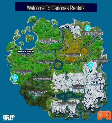 Fortnite: Dancing at Rainbow Rentals, Beach Bus & Canoe Lake, Eightfold vs Scratch Challenges