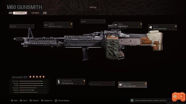Classe M60, anexos, vantagens e curinga para Call of Duty: Black Ops Cold War e Warzone