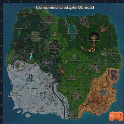 Fortnite: Consuming Unstable Items Picked Up From The Field, Debris Rain Challenge, Season 10