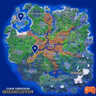 Complete the timed swim challenge at Weeping Woods or Coral Castle in Fortnite, season 6 challenge