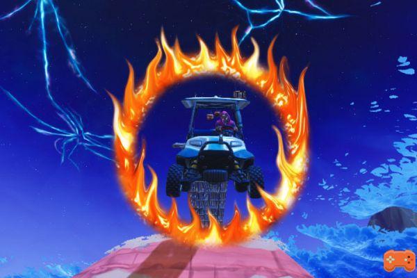 Cruza círculos en llamas con un vehículo, desafía Fortnite semana 1 temporada 1 del capítulo 3