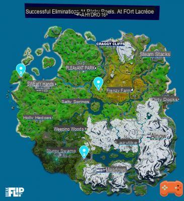 Fortnite: Fort Lacrêpe, Hydro 16 or Risky Reels, achieve eliminations, challenge