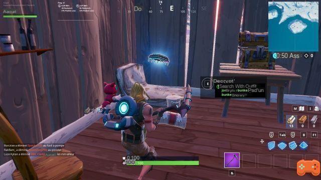 Fortnite: Chip 26 Decryption, Search with the Bunker Jonesy outfit perto de um bunker nevado, Challenge