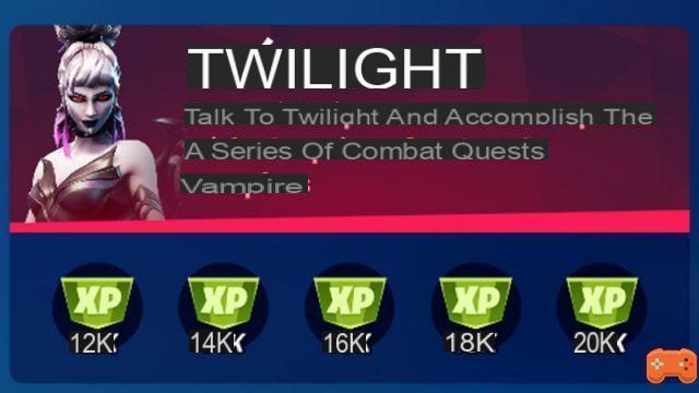 Habla con Twilight y completa la línea de misiones de Vampire Battle en Fortnite Season 8 Challenge