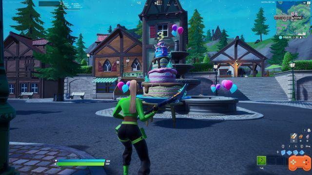 Fortnite: Dance in front of different birthday cakes, season 4 challenge