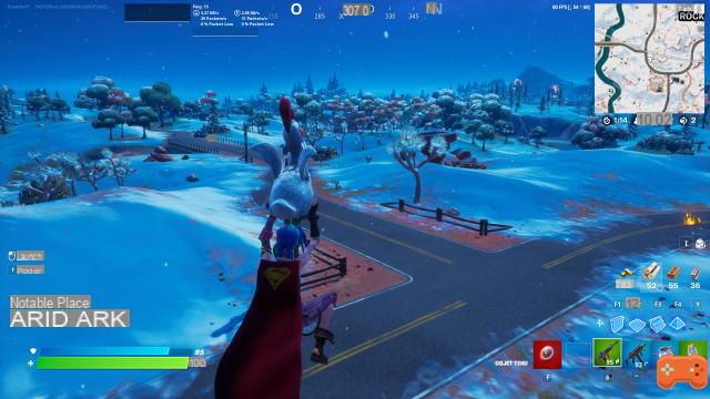 Flying thanks to a hen in Fortnite, Christmas challenge