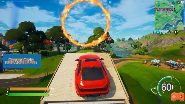 Fortnite: Cross the flaming circle of Salty Springs with a vehicle, challenge week 5