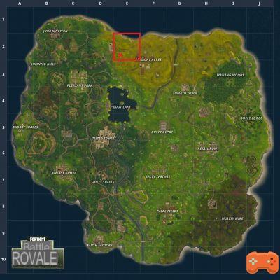 Fortnite: Search between a pond, a mill and a parasol