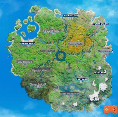Fortnite: Mapa Capítulo 2, Temporada 1, Novo mapa, Todas as cidades, Lugares