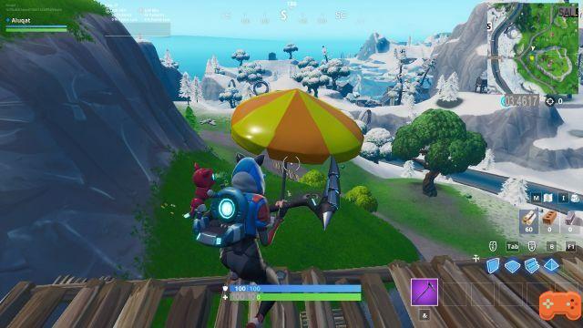 Fortnite: Bounce off a giant beach umbrella in different matches, 14 Days of Summer challenge