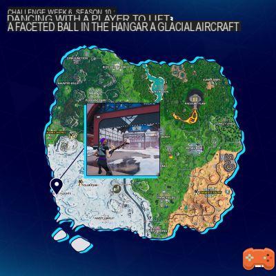 Fortnite: Dance and lift a disco ball in the Glacial Airplane Hangar, Dance Madness challenge